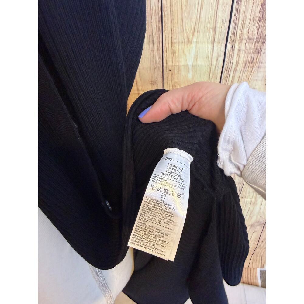 Banana Republic Ribbed Duster Long Cardigan Black Retail $119 Size XS Petite - Picture 4 of 8